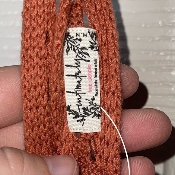 NWT FREE PEOPLE x REVOLVE Burnt Orange Rust Crochet Open Back Knit Mini Dress M - Picture 10 of 10